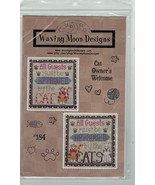 Waxing Moon Design Cross Stitch Chart - Cat Owner&#39;s Welcome #184 - $175.92 MXN