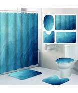 1/4 set seawater Bathroom Curtains, Toilet Seat Decoration, Shower Curta... - $49.59 CAD+