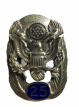 Vintage United States Army 25 Years Military Service Sterling Silver Lapel Pin  - £12.93 GBP