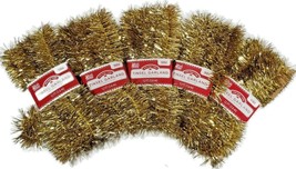 Gold Tinsel Garland Christmas Holiday Decoration 12 Ft Holiday Time Lot of 5 New - £9.84 GBP