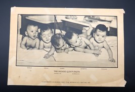 1935 NEA Service Image of the Dionne Quintuplets Print 8-1/2 &quot; by 12-3/8&quot; - $12.00
