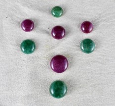 Natural Rubies Emerald Cabochon Round 8 Pc 61.40 Ct Loose Gemstone Set Designing - £2,910.74 GBP