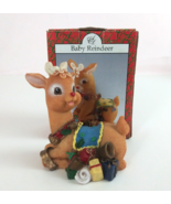 Vintage 1999 Artmark Baby Reindeer Christmas Ornament With Box - $213.34 MXN