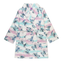 Disney Girl&#39;s Lilo &amp; Stitch &quot;Wave Stitch&quot; Luxe Plush Fleece Robe Size 4 6 - £15.68 GBP