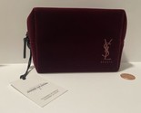 Yves Saint Laurent YSL Beauty Makeup Cosmetic Bag Travel Pouch Burgundy ... - $29.99