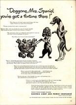 1946 Doggone, Mrs. Spaniel Electric Light and Power, Vintage Print Ad d7 - $24.11