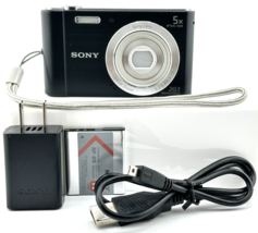 Sony CyberShot DSC W800 Digital Camera 20.1 MP 5x Zoom Black  Near MINT - £127.73 GBP
