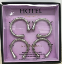 Hotel Elegance Stainless Steel Napkin Rings Set of 4 New In Box - £6.21 GBP
