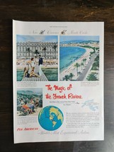 Vintage 1949 Pan American Airlines The French Riviera Full Page Original Ad - OC - $6.64