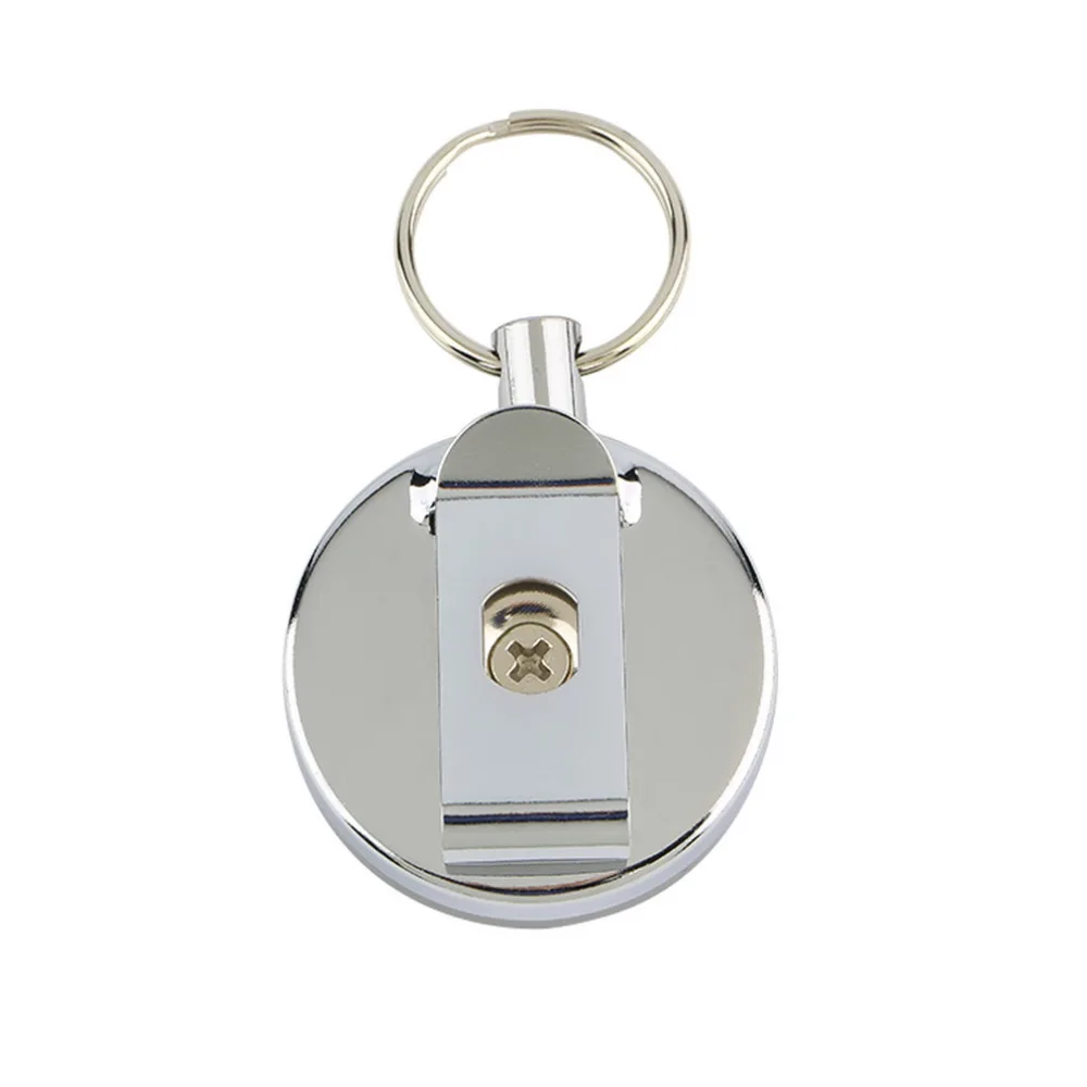 Stainless Steel Retractable Keychain with Belt Clip - Durable Key Recoil... - £10.66 GBP