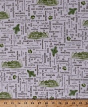 Cotton US National Parks Name Travel Sightseeing Cotton Fabric Print BTY D565.55 - £10.18 GBP