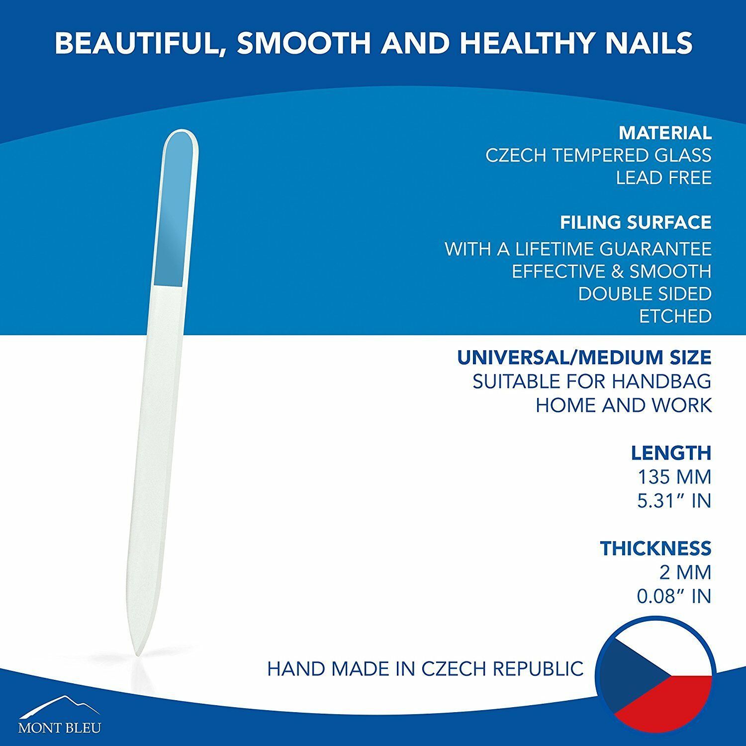 Mont Bleu Premium Glass Nail File Czech Crystal Nail File for Manicure Tool Kit Item image 2