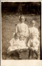 RPPC Edwardian Children Adorable Group of Five in the Dirt Postcard A25 - $7.95