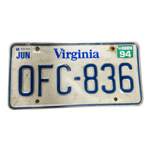 1994 Virginia license plate OFC 836 Vintage Man Cave Garage Classic Car Decor - $22.99