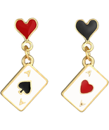 Queen of Hearts Earrings for Women Red Heart Poker Clock Drop Earrings A... - €9,23 EUR Queen of Hearts Earrings for Women Red Heart Poker Clock Drop Earrings A... - €9,23 EUR