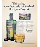 PASSPORT SCOTCH IMPORTED-Scotland-Travel-20 Years-1968 Vintage Print Ad - $15.07 CAD