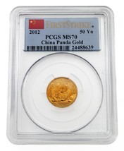 2012 China .999 Gold 1/10 Oz. 50 Yuan Graded by PGCS as MS70 First Strike - $479.49