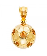 14K Yellow Gold Soccer Ball Pendant - €186,19 EUR