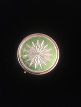 Vintage 50s Pill Box compact with etched starburst on top