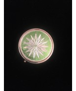 Vintage 50s Pill Box compact with etched starburst on top - $17.84 CAD