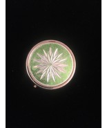 Vintage 50s Pill Box compact with etched starburst on top - £10.39 GBP