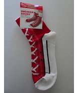 SILLY SOCKS Red White UNISEX Sneaker Socks size 5.5-11.5 - £4.72 GBP