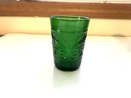 Vintage Anchor Hocking Forest Green Sandwich Glass Tumbler 1950s Mid Cen... - $9.90