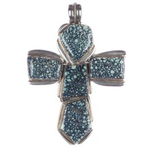 Huge Orville Tsinnie 14k/Sterling variscite double sided cross pendant - $2,450.25