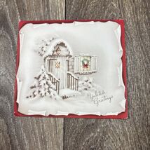 Vintage Folded Christmas Holiday Card “Yuletide Greetings” Snow Scene - $5.59 CAD