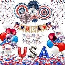 Patriotic Decorations - American Flag Party Supplies, 45 pcs Patriotic P... - $19.34