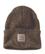 Carhartt A18-247 Men&#39;s Knit Cuffed Beanie- Dark Brown/Sandstone, One Size - £30.72 GBP