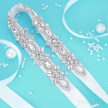 Bridal Sparkly Rhinestone Crystal Satin Belt Sash For Wedding Dress Many... - £23.99 GBP+