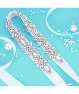 Bridal Sparkly Rhinestone Crystal Satin Belt Sash For Wedding Dress Many... - $569.25 MXN+