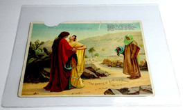 Vintage Lithograph bible painting:The parting of Ruth and Naomi, souvenir card - £2.95 GBP