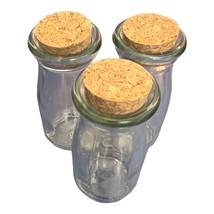 3- Apothecary Glass Jars with Cork Lids  for Spices Candles Crafts Storage 6 oz - £9.48 GBP