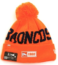 New Era Orange NFL Denver Broncos Knit Cuff Pom Beanie Men&#39;s One Size NWT - £31.57 GBP