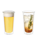 Set of 2 Double Walled Beer Glasses - Kinto Cast - 340 ml (11.5 fl. oz.) - £28.73 GBP