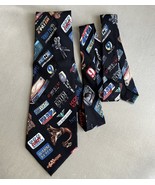 Vintage Nicole Miller Silk Mens Neck Tie Black Radio TV Motif - $686.01 MXN