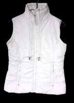 Ashley 26 Internat&#39;l White Puffy  Zip-Up Winter Vest Pockets Ladies Sz S - £14.37 GBP