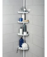 Adjustable Tension Steel Shower Pole Caddy, 3 Shelves, 60&quot; - 96&quot;, White ... - $25.99