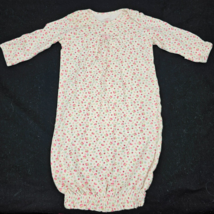 Baby Infant Girl Clothes Vintage Carters Pink White Floral Gown Pajamas 0-3 - $19.79