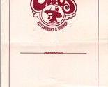 Otto&#39;s Restaurant &amp; Lounge Menu Grand Junction Colorado 1990 - £14.29 GBP