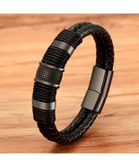 Mens Double Layered Leather Bracelet  - $20.54 CAD