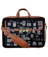 Printed One Pocket Cotton Canvas Unisex 15.6 inch Laptop Bag Black Men G... - €45,87 EUR