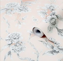 Boutique Pink Meadow land Metallic effect Smooth Wallpaper Sample - £2.72 GBP