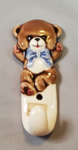 Norcrest Japan Teddy Bear Wall Hook Hand Decorated Vintage 3.5 in. Baby&#39;... - £9.15 GBP