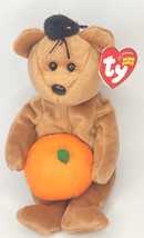 2005 Ty Beanie Baby &quot;Hocus&quot; Retired Brown Bear w/ Pumpkin &amp; Spider BB23 - £7.85 GBP