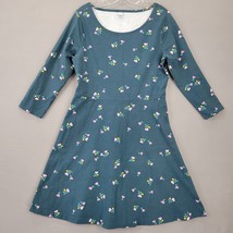 Old Navy Women Dress Size L Green Midi Stretch Floral 3/4 Sleeve Classic Scoop - £11.51 GBP