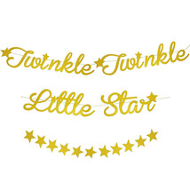 2-Pack Twinkle Little Star Garland Gold Banner Decorations For Baby Show... - $19.99
