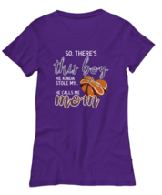Basketball Mom T Shirt There&#39;s This Boy - Basketball Purple-W-Tee - £16.75 GBP
